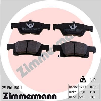 Otto Zimmermann 25196.180.1 Brake Pad Set, disc brake 251961801: Buy near me in Poland at 2407.PL - Good price!