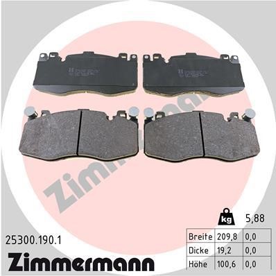 Otto Zimmermann 25300.190.1 Brake Pad Set, disc brake 253001901: Buy near me in Poland at 2407.PL - Good price!