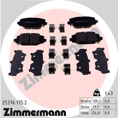 Otto Zimmermann 25376.175.2 Brake Pad Set, disc brake 253761752: Buy near me in Poland at 2407.PL - Good price!
