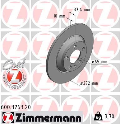Otto Zimmermann 600.3263.20 Tarcza hamulcowa tylna, niewentylowana 600326320: Dobra cena w Polsce na 2407.PL - Kup Teraz!