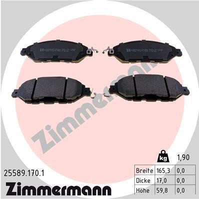 Otto Zimmermann 25589.170.1 Тормозные колодки дисковые, комплект 255891701: Отличная цена - Купить в Польше на 2407.PL!