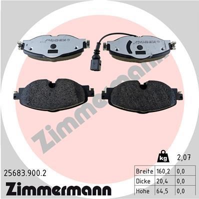 Otto Zimmermann 25683.900.2 Тормозные колодки дисковые, комплект 256839002: Отличная цена - Купить в Польше на 2407.PL!