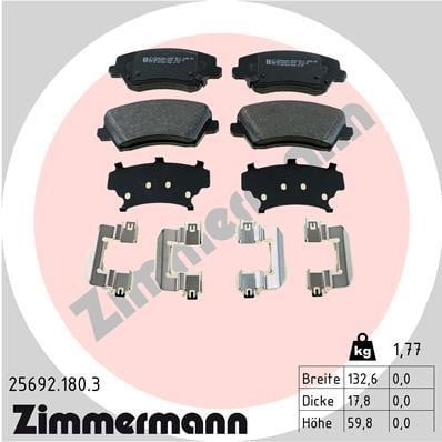 Otto Zimmermann 25692.180.3 Brake Pad Set, disc brake 256921803: Buy near me in Poland at 2407.PL - Good price!
