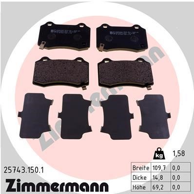 Otto Zimmermann 25743.150.1 Brake Pad Set, disc brake 257431501: Buy near me in Poland at 2407.PL - Good price!