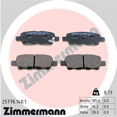 Otto Zimmermann 25778.140.1 Тормозные колодки дисковые, комплект 257781401: Отличная цена - Купить в Польше на 2407.PL!