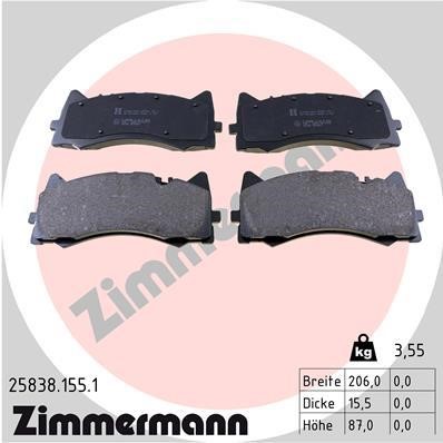 Otto Zimmermann 25838.155.1 Brake Pad Set, disc brake 258381551: Buy near me in Poland at 2407.PL - Good price!