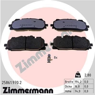 Otto Zimmermann 25861.970.2 Brake Pad Set, disc brake 258619702: Buy near me in Poland at 2407.PL - Good price!