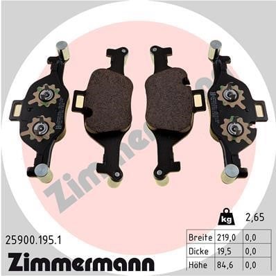 Otto Zimmermann 25900.195.1 Brake Pad Set, disc brake 259001951: Buy near me in Poland at 2407.PL - Good price!
