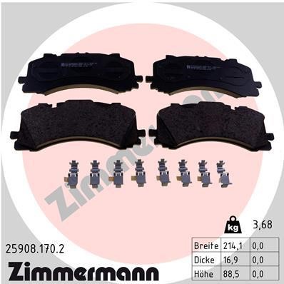 Otto Zimmermann 25908.170.2 Тормозные колодки дисковые, комплект 259081702: Отличная цена - Купить в Польше на 2407.PL!