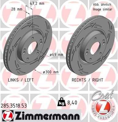 Otto Zimmermann 285.3518.53 Front brake disc ventilated 285351853: Buy near me in Poland at 2407.PL - Good price!