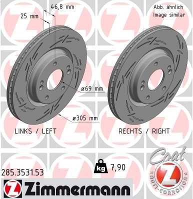 Otto Zimmermann 285.3531.53 Тормозной диск передний вентилируемый 285353153: Отличная цена - Купить в Польше на 2407.PL!