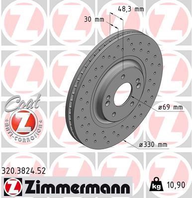 Otto Zimmermann 320.3824.52 Front brake disc ventilated 320382452: Buy near me in Poland at 2407.PL - Good price!