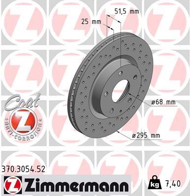 Otto Zimmermann 370.3054.52 Front brake disc ventilated 370305452: Buy near me in Poland at 2407.PL - Good price!