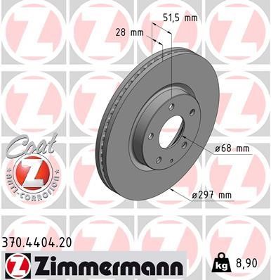 Otto Zimmermann 370.4404.20 Front brake disc ventilated 370440420: Buy near me at 2407.PL in Poland at an Affordable price!