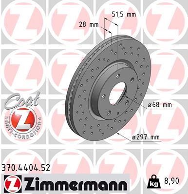 Otto Zimmermann 370.4404.52 Front brake disc ventilated 370440452: Buy near me in Poland at 2407.PL - Good price!