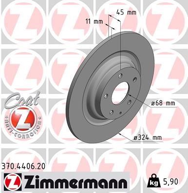 Otto Zimmermann 370.4406.20 Rear brake disc, non-ventilated 370440620: Buy near me in Poland at 2407.PL - Good price!