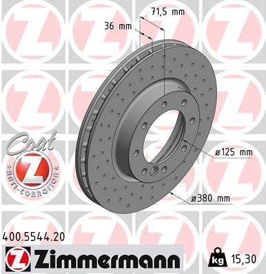 Otto Zimmermann 400.5544.20 Front brake disc ventilated 400554420: Buy near me in Poland at 2407.PL - Good price!
