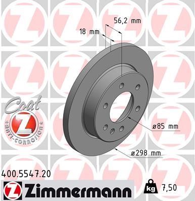 Otto Zimmermann 400.5547.20 Тормозной диск задний невентилируемый 400554720: Отличная цена - Купить в Польше на 2407.PL!
