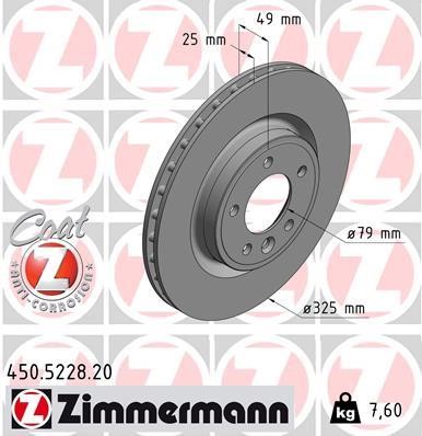 Otto Zimmermann 450.5228.20 Тормозной диск задний вентилируемый 450522820: Отличная цена - Купить в Польше на 2407.PL!