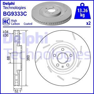 Delphi BG9333C Brake disc BG9333C: Buy near me at 2407.PL in Poland at an Affordable price!