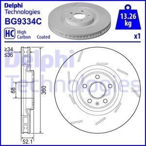 Delphi BG9334C Диск тормозной BG9334C: Отличная цена - Купить в Польше на 2407.PL!