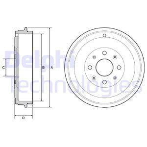Delphi BF503 Brake drum BF503: Buy near me at 2407.PL in Poland at an Affordable price!