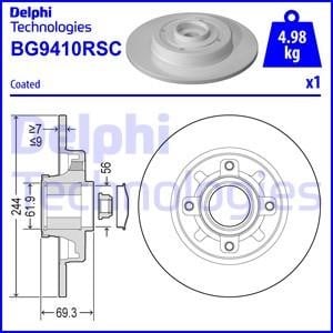 Delphi BG9410RSC Brake disc BG9410RSC: Buy near me in Poland at 2407.PL - Good price!