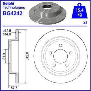 Delphi BG4242 Brake disc BG4242: Buy near me in Poland at 2407.PL - Good price!