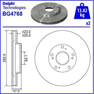 Delphi BG4768 Wentylowana przednia tarcza hamulcowa BG4768: Dobra cena w Polsce na 2407.PL - Kup Teraz!