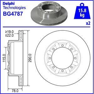 Delphi BG4787 Диск гальмівний задній вентильований BG4787: Приваблива ціна - Купити у Польщі на 2407.PL!