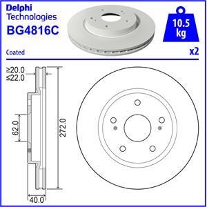 Delphi BG4816C Brake disk BG4816C: Buy near me in Poland at 2407.PL - Good price!