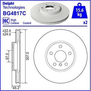 Delphi BG4817C Front brake disc ventilated BG4817C: Buy near me at 2407.PL in Poland at an Affordable price!