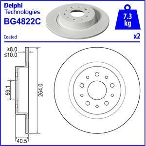 Delphi BG4822C Диск гальмівний задній невентильований BG4822C: Приваблива ціна - Купити у Польщі на 2407.PL!