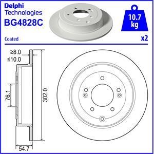 Delphi BG4828C Rear brake disc, non-ventilated BG4828C: Buy near me at 2407.PL in Poland at an Affordable price!