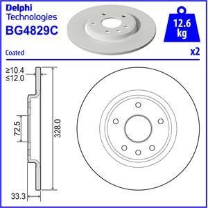 Delphi BG4829C Тормозной диск задний невентилируемый BG4829C: Купить в Польше - Отличная цена на 2407.PL!