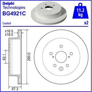 Delphi BG4921C Brake disk BG4921C: Buy near me at 2407.PL in Poland at an Affordable price!