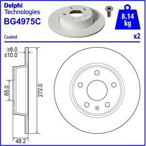 Delphi BG4975C Bremsscheibe BG4975C: Bestellen Sie in Polen zu einem guten Preis bei 2407.PL!