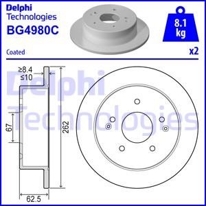 Delphi BG4980C Brake disc BG4980C: Buy near me at 2407.PL in Poland at an Affordable price!