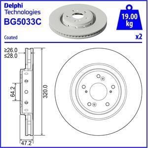 Delphi BG5033C Brake disc BG5033C: Buy near me in Poland at 2407.PL - Good price!