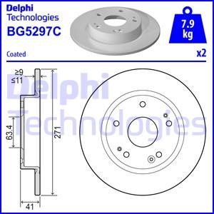 Delphi BG5297C Диск тормозной BG5297C: Отличная цена - Купить в Польше на 2407.PL!