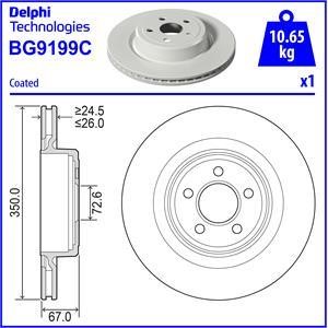 Delphi BG9199C Тормозной диск задний вентилируемый BG9199C: Отличная цена - Купить в Польше на 2407.PL!