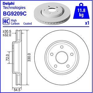 Delphi BG9209C Brake disc BG9209C: Buy near me at 2407.PL in Poland at an Affordable price!