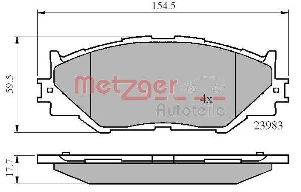 Metzger 1170867 Тормозные колодки дисковые, комплект 1170867: Отличная цена - Купить в Польше на 2407.PL!