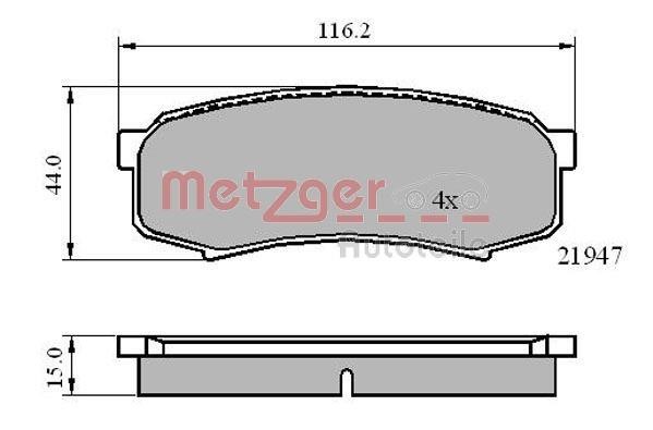 Metzger 1170871 Brake Pad Set, disc brake 1170871: Buy near me in Poland at 2407.PL - Good price!