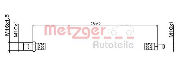 Metzger 4111496 Brake Hose 4111496: Buy near me in Poland at 2407.PL - Good price!