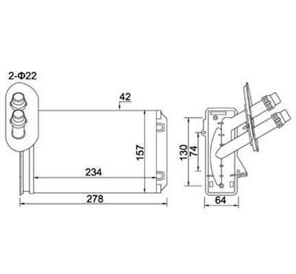 Magneti marelli 359000300060 Heat exchanger, interior heating 359000300060: Buy near me in Poland at 2407.PL - Good price!