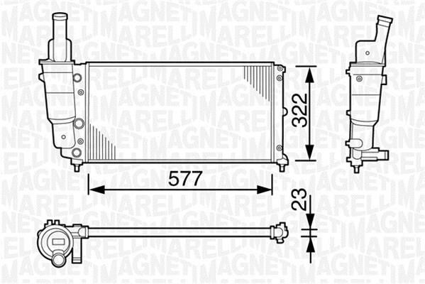 Magneti marelli 350213114003 Radiator, engine cooling 350213114003: Buy near me in Poland at 2407.PL - Good price!