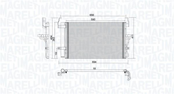 Magneti marelli 350203894000 Радиатор кондиционера (Конденсатор) 350203894000: Отличная цена - Купить в Польше на 2407.PL!