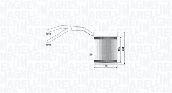 Magneti marelli 350218425000 Heat exchanger, interior heating 350218425000: Buy near me in Poland at 2407.PL - Good price!
