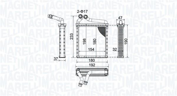 Magneti marelli 350218442000 Heat exchanger, interior heating 350218442000: Buy near me at 2407.PL in Poland at an Affordable price!